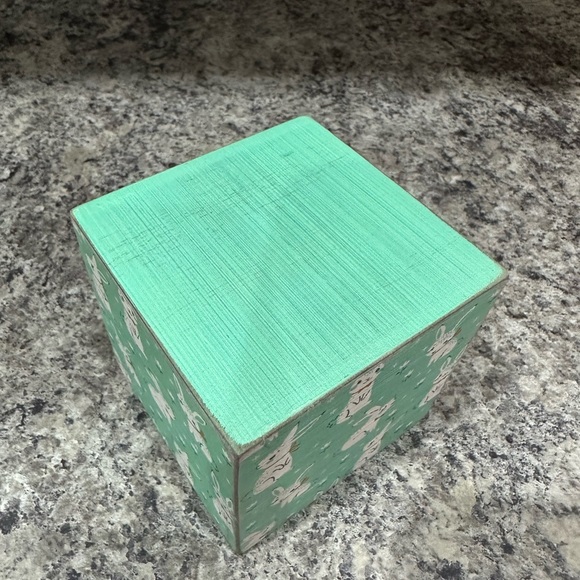 Easter, Spring Decor Wooden Block, Rustic Rabbits, Cube - Picture 6 of 8